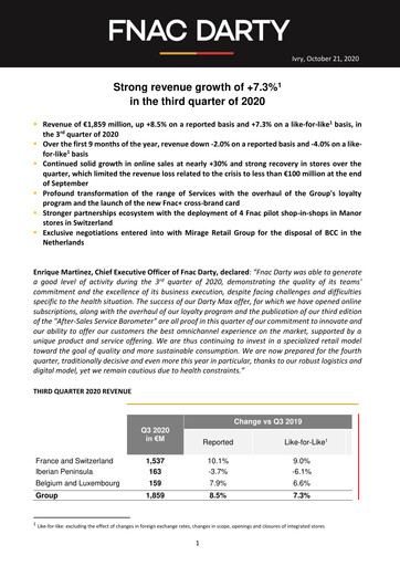 Thumbnail Fnac Darty Quarterly Report 2020-q3