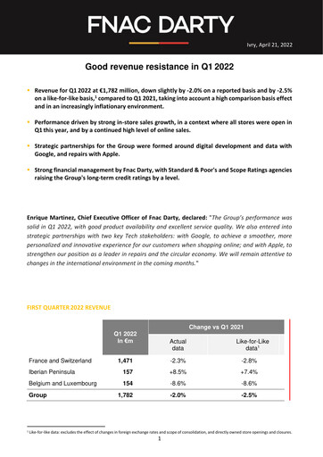 Thumbnail Fnac Darty Quarterly Report 2022-q1