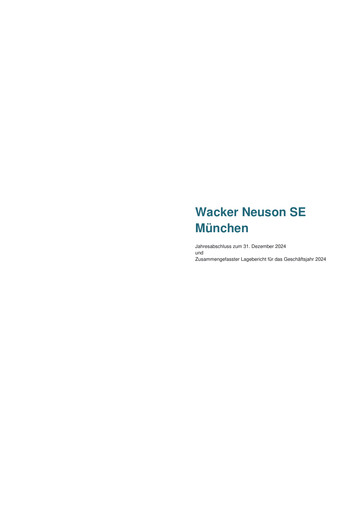 Miniature Wacker Neuson
 Bilan financier 2024