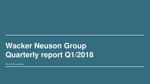 Thumbnail Wacker Neuson
 Quarterly Report 2018-q1