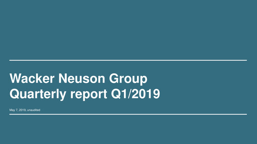 Thumbnail Wacker Neuson
 Quarterly Report 2019-q1