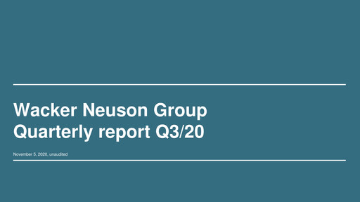 Thumbnail Wacker Neuson
 Quarterly Report 2020-q3