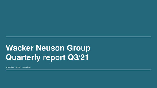 Thumbnail Wacker Neuson
 Quarterly Report 2021-q3