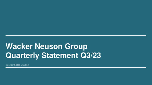 Thumbnail Wacker Neuson
 Quarterly Report 2023-q3
