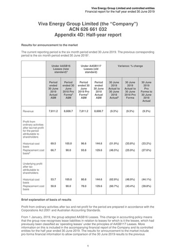 Thumbnail Viva Energy Half-year Report 2019-h1