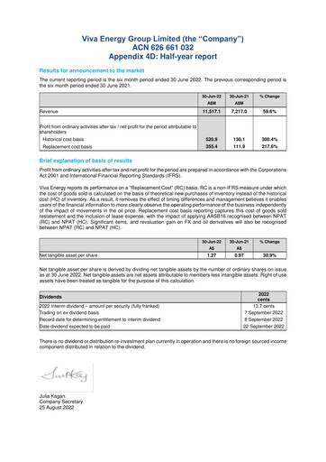 Thumbnail Viva Energy Half-year Report 2022-h1