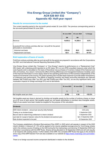 Thumbnail Viva Energy Half-year Report 2025-h1