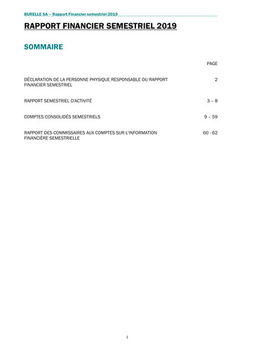 Miniature Burelle Rapport semestriel 2019-h1