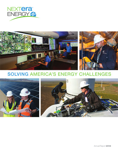 Thumbnail Nextera Energy Annual Report 2014
