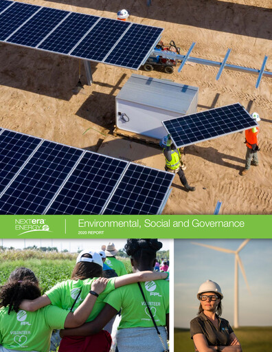 Thumbnail Nextera Energy ESG Report 2020