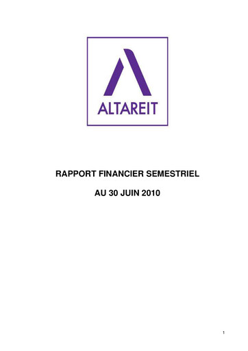 Miniature Altareit Rapport semestriel 2010-h1