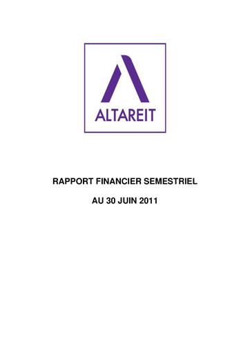 Miniature Altareit Rapport semestriel 2011-h1