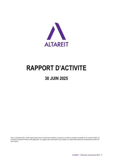 Miniature Altareit Rapport semestriel 2025-h1