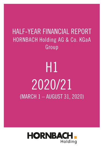 Thumbnail Hornbach Baumarkt Financial Report 2020-h1