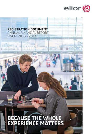 Thumbnail Elior Group Universal Registration Document 2014