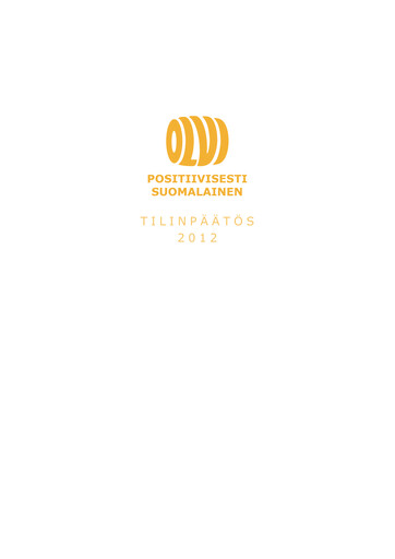 Miniature Olvi plc Rapport annuel 2012