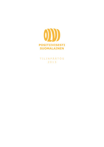 Miniature Olvi plc Rapport annuel 2013