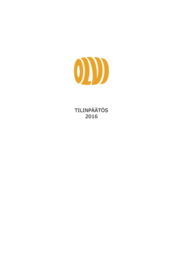Miniature Olvi plc Rapport annuel 2016