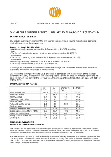 Thumbnail Olvi plc Quarterly Report 2015-q1