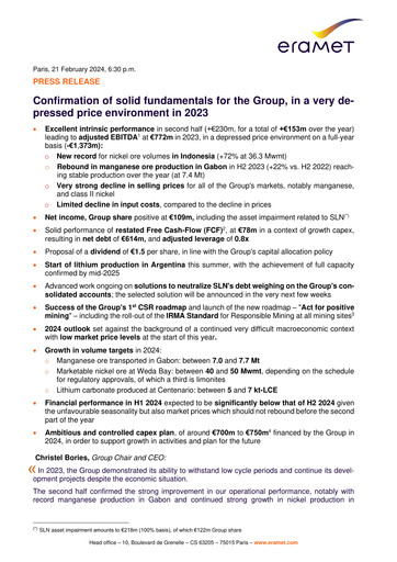 Miniature Eramet Rapport financier 2023