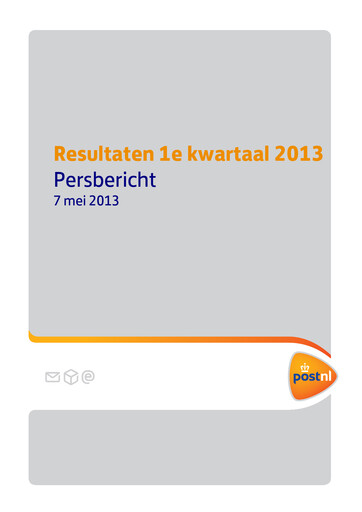Thumbnail PostNL Quarterly Report 2013-q1