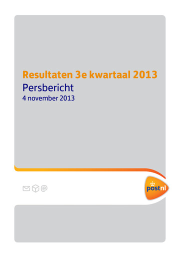 Thumbnail PostNL Quarterly Report 2013-q3
