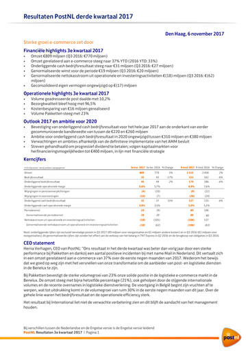 Thumbnail PostNL Quarterly Report 2017-q3