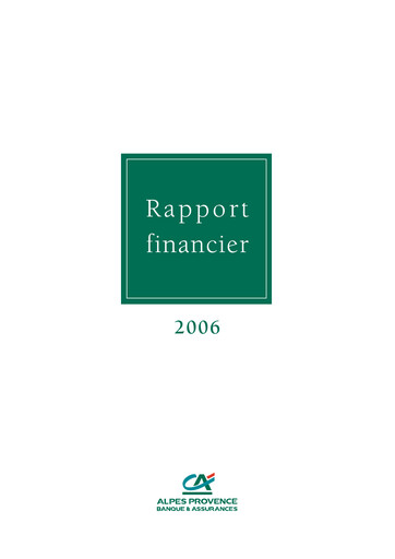 Thumbnail Caisse Régionale de Crédit Agricole Mutuel Alpes Provence Financial Report 2006