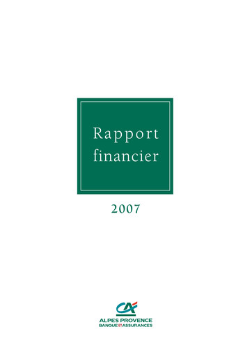 Thumbnail Caisse Régionale de Crédit Agricole Mutuel Alpes Provence Financial Report 2007