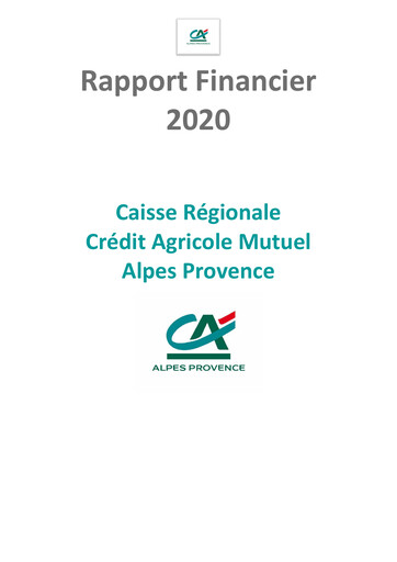 Thumbnail Caisse Régionale de Crédit Agricole Mutuel Alpes Provence Financial Report 2020
