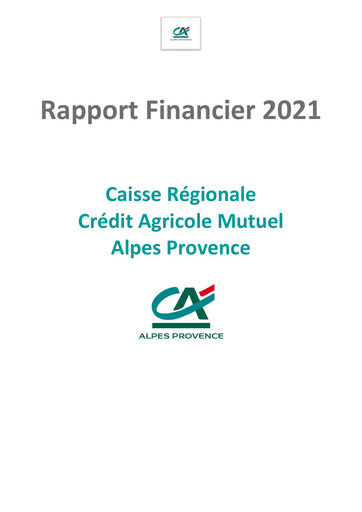 Thumbnail Caisse Régionale de Crédit Agricole Mutuel Alpes Provence Financial Report 2021