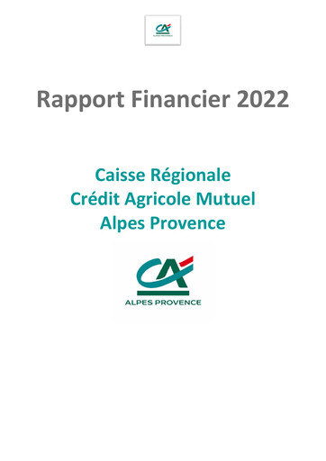 Thumbnail Caisse Régionale de Crédit Agricole Mutuel Alpes Provence Financial Report 2022