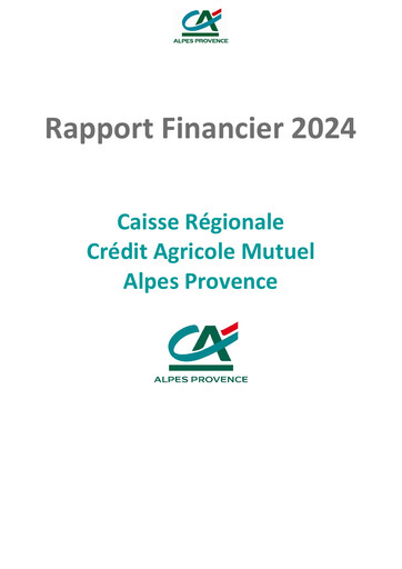 Thumbnail Caisse Régionale de Crédit Agricole Mutuel Alpes Provence Financial Report 2024