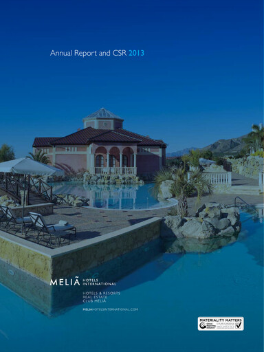 Thumbnail Meliá Hotels International Annual Report 2013