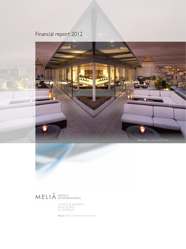 Miniature Meliá Hotels International Rapport financier 2012