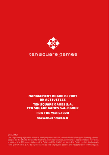 Thumbnail Ten Square Games
 Annual Report 2020