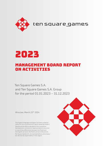 Thumbnail Ten Square Games
 Annual Report 2023