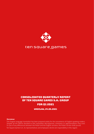 Thumbnail Ten Square Games
 Quarterly Report 2021-q1