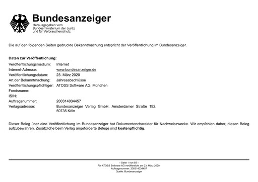 Thumbnail Atoss Financial Statement 2019