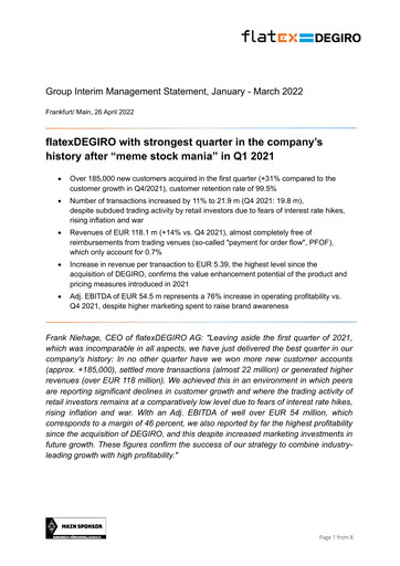 Thumbnail flatexDEGIRO AG Quarterly Report 2022-q1