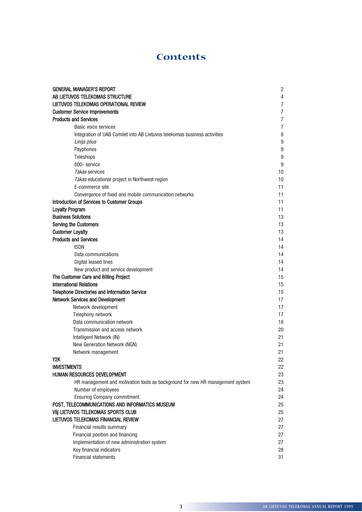 Thumbnail Telia Lietuva Annual Report 1999