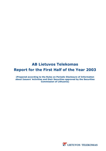 Thumbnail Telia Lietuva Half-year Report 2003-h1