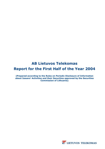 Thumbnail Telia Lietuva Half-year Report 2004-h1