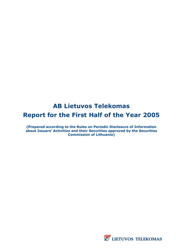 Thumbnail Telia Lietuva Half-year Report 2005-h1