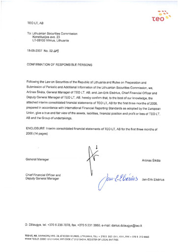 Vorschaubild Telia Lietuva Quartalsbericht 2007-q1