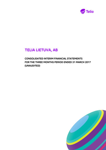 Vorschaubild Telia Lietuva Quartalsbericht 2017-q1