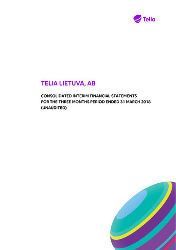 Vorschaubild Telia Lietuva Quartalsbericht 2018-q1