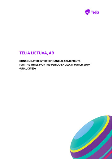 Vorschaubild Telia Lietuva Quartalsbericht 2019-q1