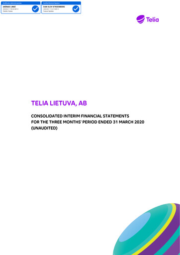 Vorschaubild Telia Lietuva Quartalsbericht 2020-q1