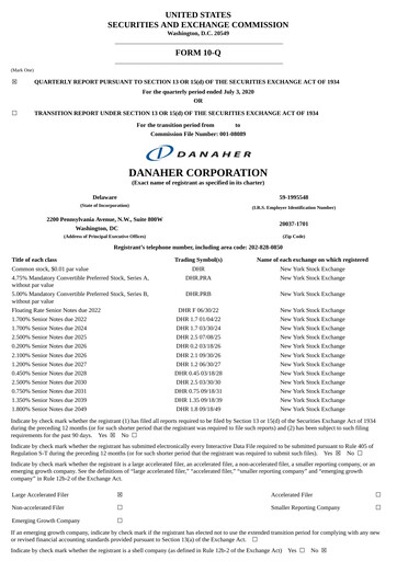 Thumbnail Danaher Quarterly Report 2020-q2